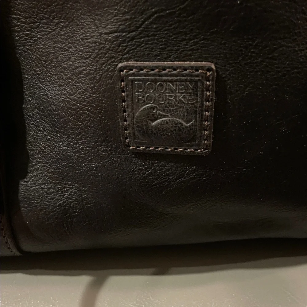 Dooney & Bourke Florentine Black Leather Shoulder Bag with Gold Accents - Picture 2 of 9